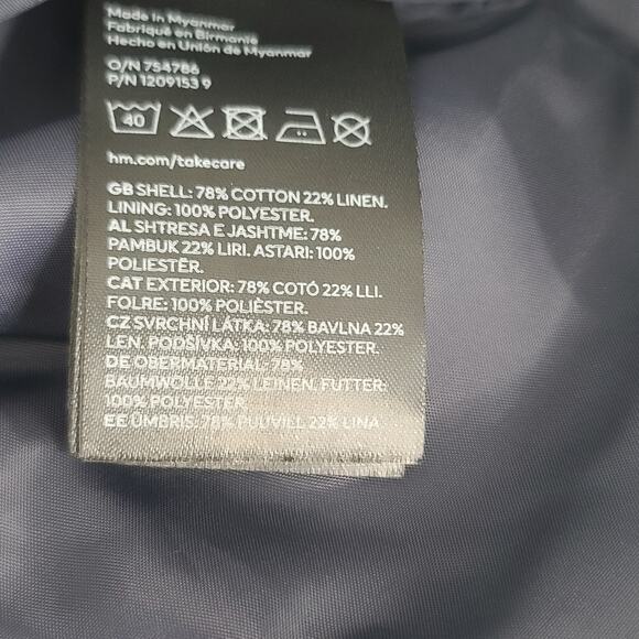 H & M linen boys blazer navy blue Size 6x NWT Formal Event party Wedding - Picture 8 of 8